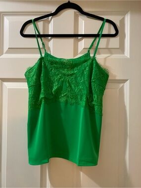 entro Bright Green Lace-Trim Camisole